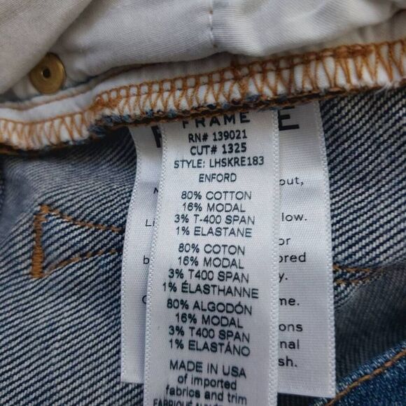 Frame Denim Le High Skinny Distressed Shorts Size 26 - Picture 8 of 8